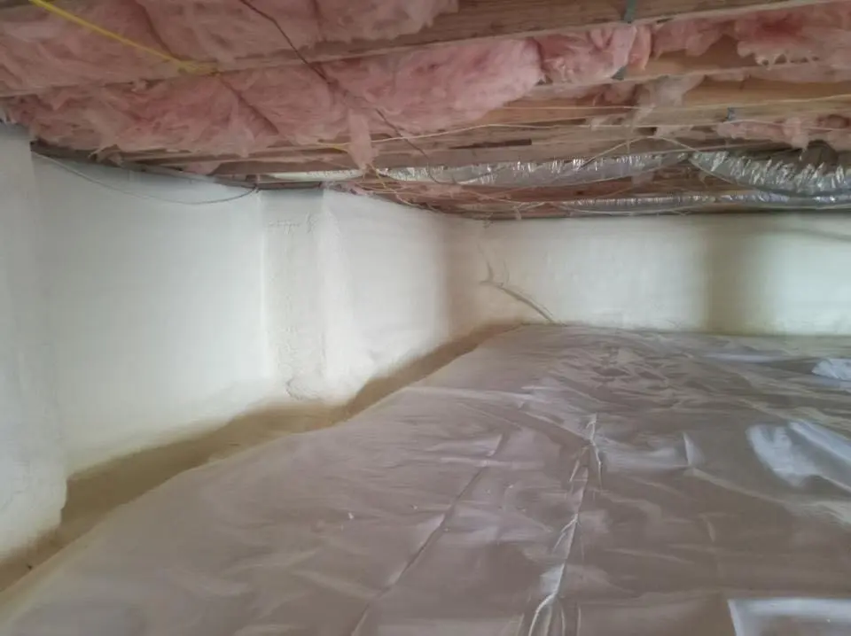 Crawl space encapsulation with closed-cell spray foam for Roof Waterproofing in Columbus